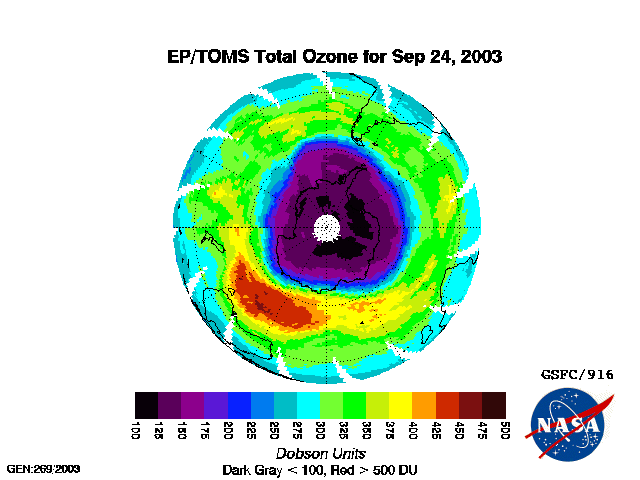 Ozone Hole September 24 2003